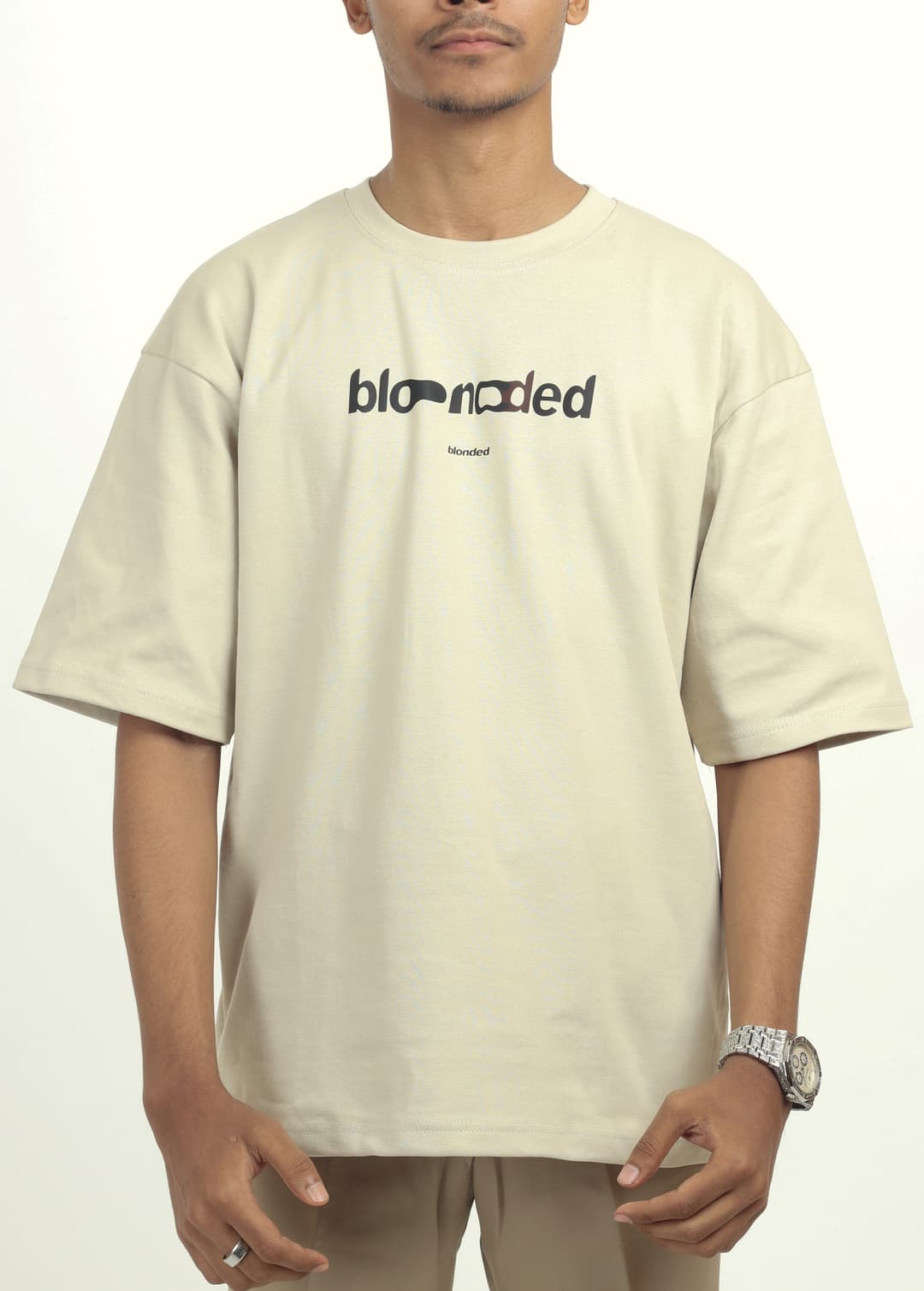 Blonded | Beige Unisex Oversized Tee | Snob