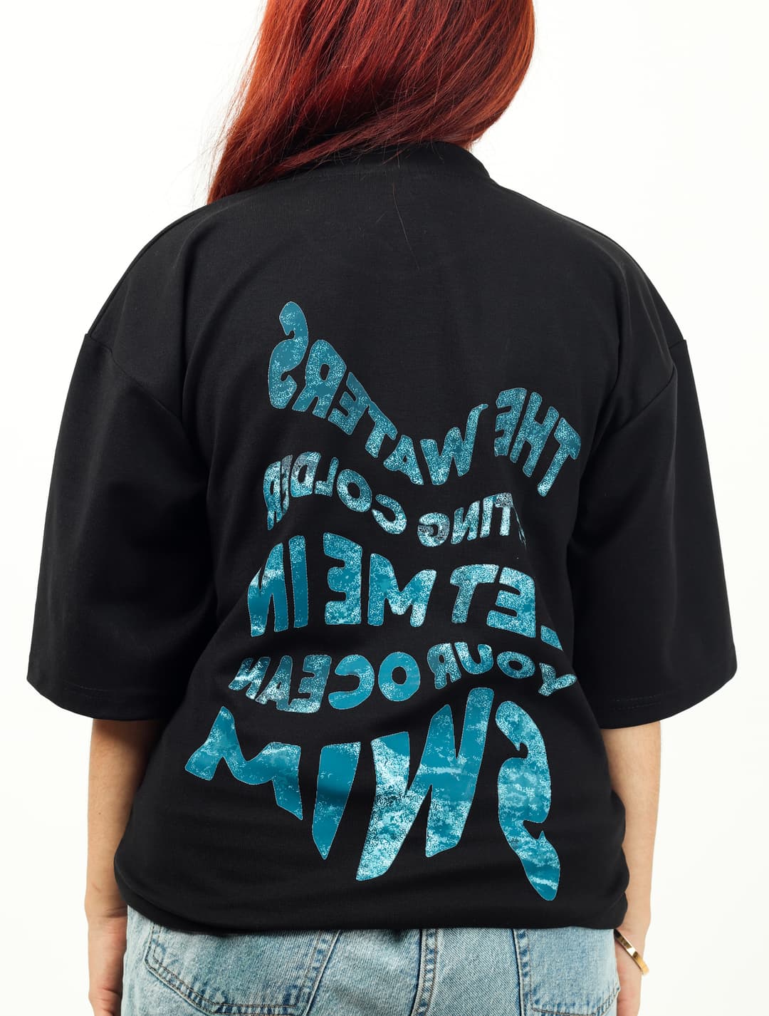 Cold Waters | Black Unisex Oversized Tee | Snob