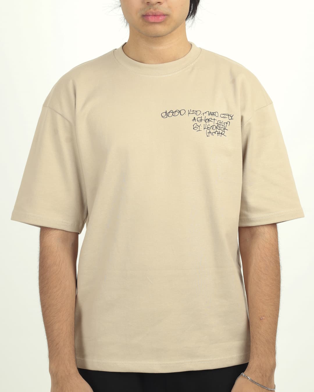 Money Talks | Beige Unisex Oversized Tee | Snob
